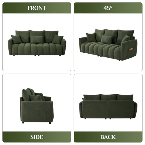 Beige White Boucle Sofa Couch G4014