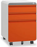 3 Drawer Metal File Cabinet with Lock Wheels Y8693