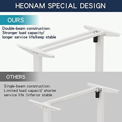 Electric Standing Desk 55 x 30 Inches Height Adjustable with 4 Memory Settings Black Frame N85307