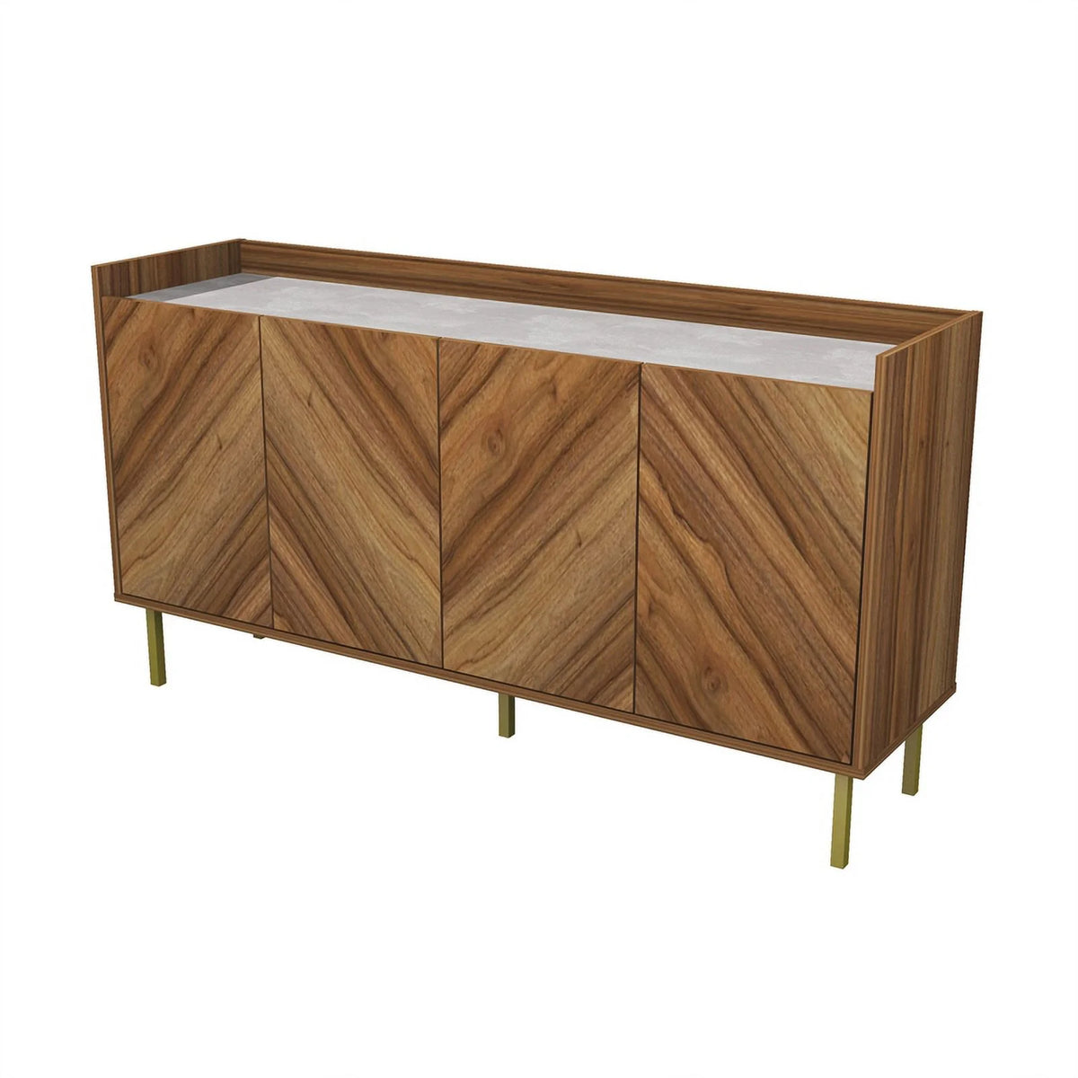 Brown Oak Engineered Wood Sideboard/Console Table O489602