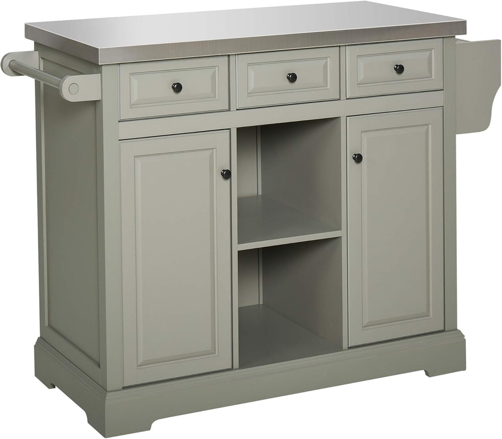 Rolling Kitchen Island with Stainless Steel Top V133