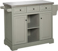 Rolling Kitchen Island with Stainless Steel Top V133