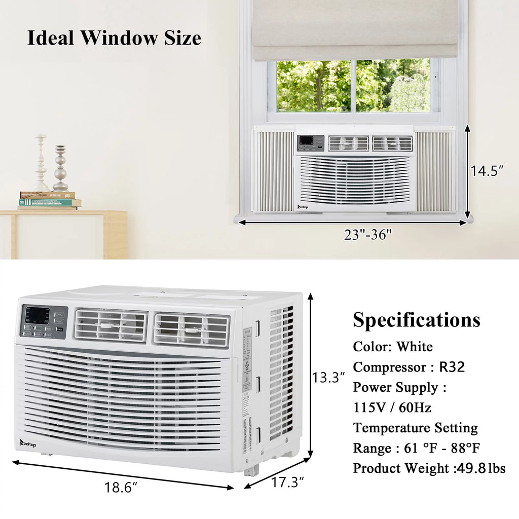 10000BTU 1050W White Window Air Conditioner I6329