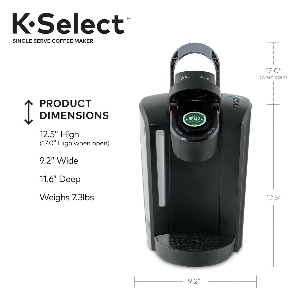 Single-Serve K-Cup Pod Coffee Maker with 12oz Brew Size, Matte Black U5746