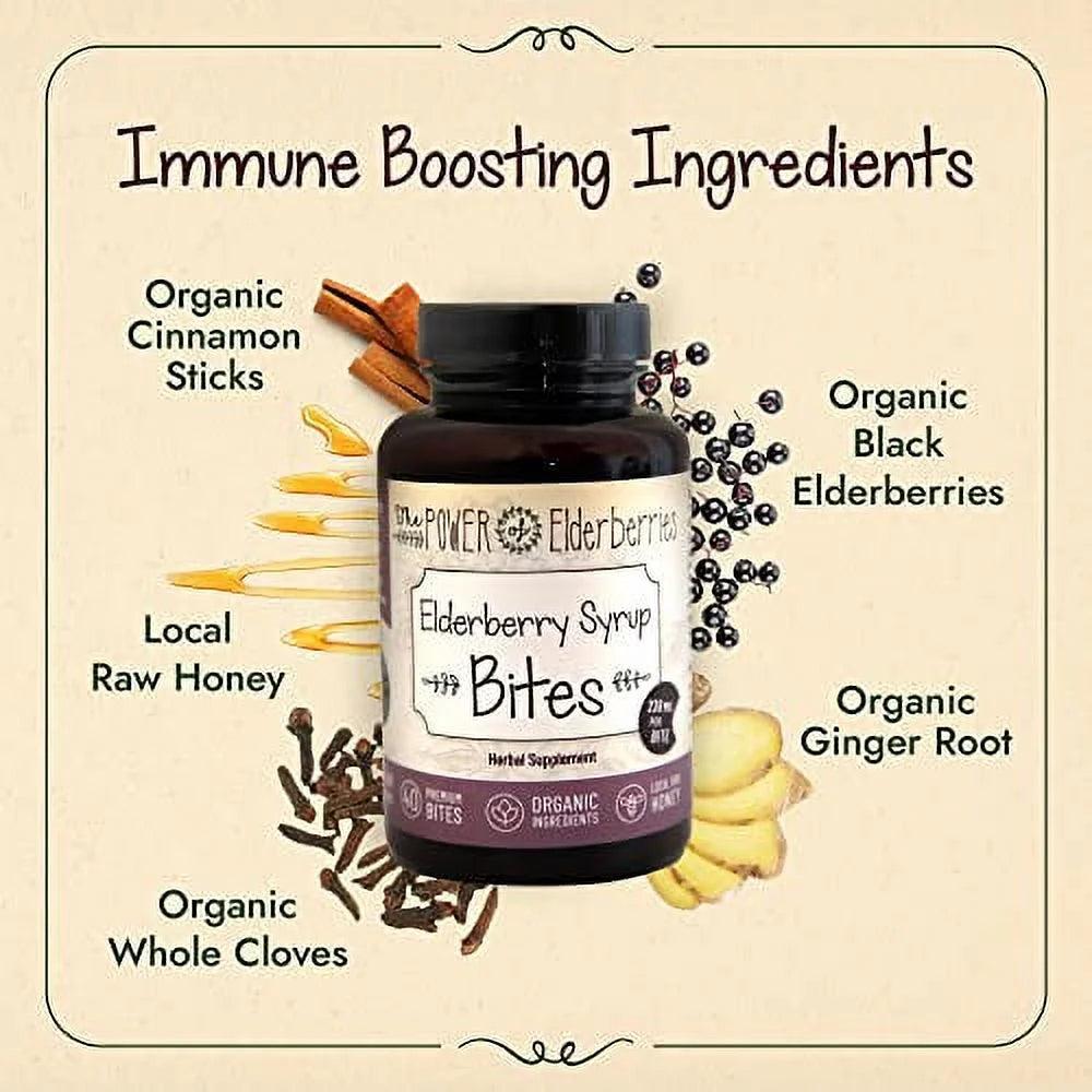 Vegetarian Elderberry Syrup Bites 40 Count N1075