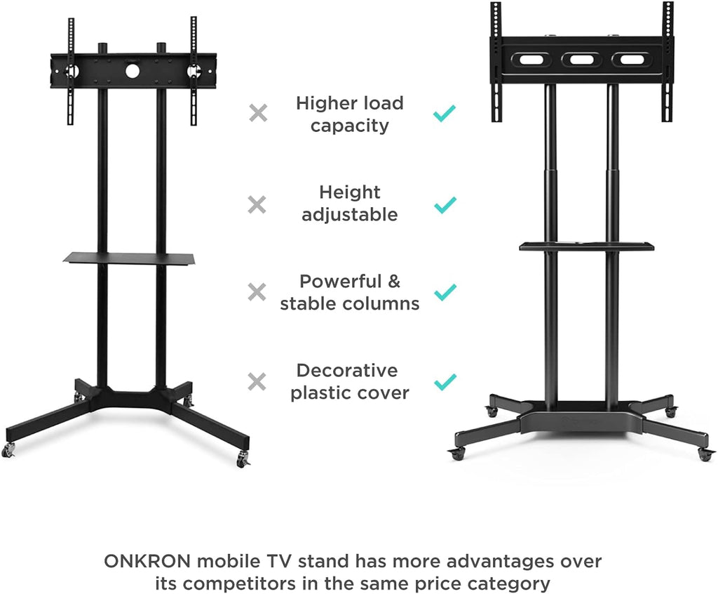 Mobile TV Stand for 40 to 65 Inch TV with Wheels Shelves V846952