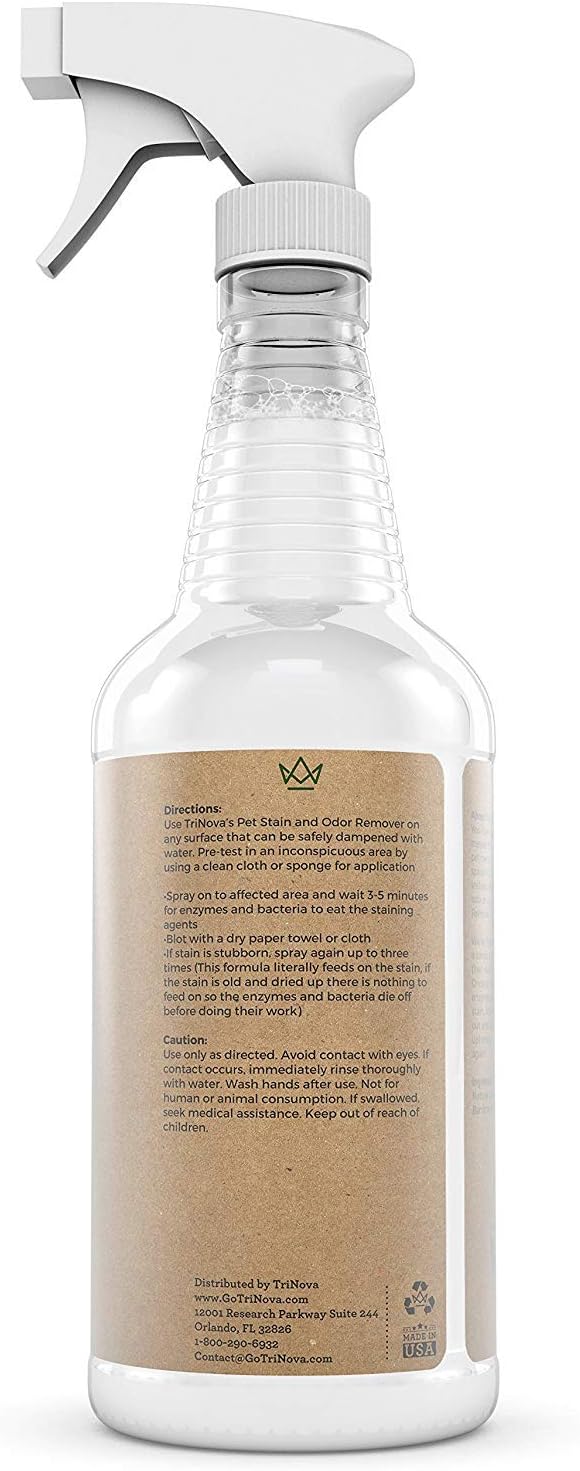 Natural Pet Stain and Odor Remover Enzyme Cleaner Spray 32 OZ Pack of 2 P697581