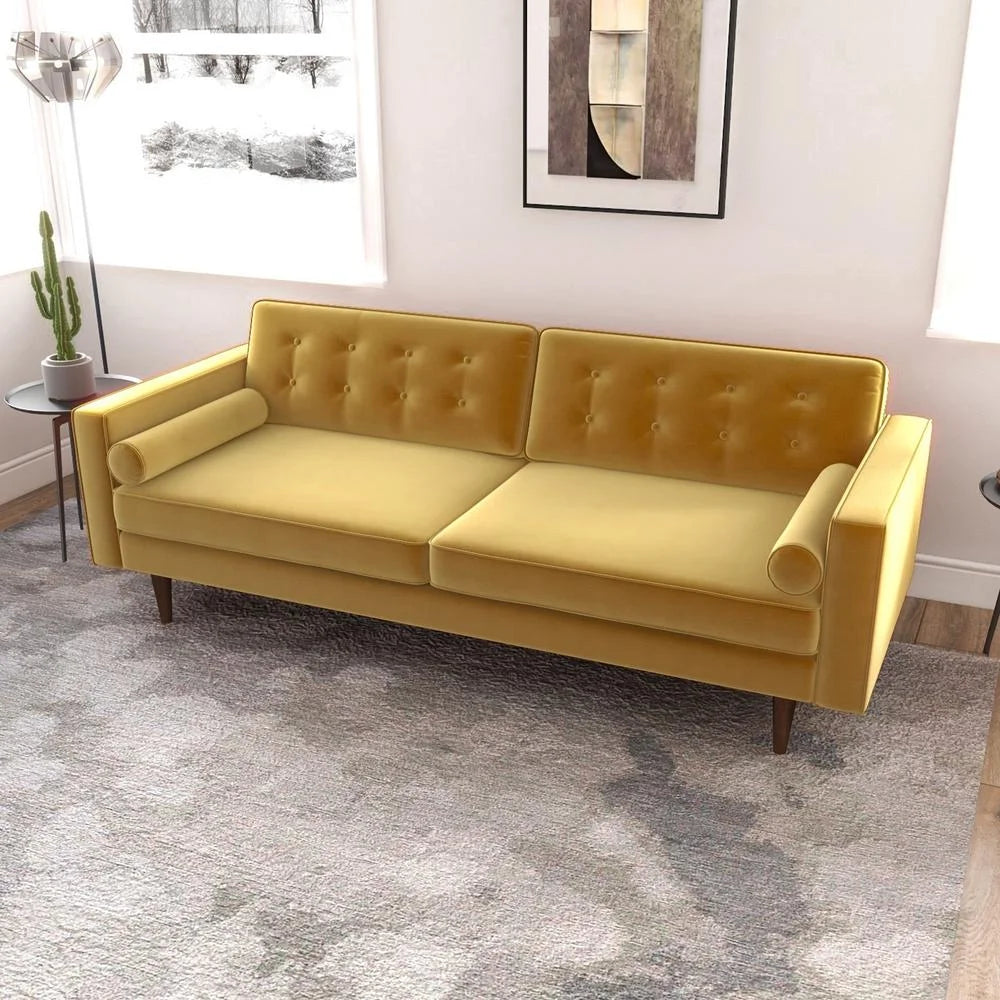 Gold Velvet Tufted Back Sofa U546072