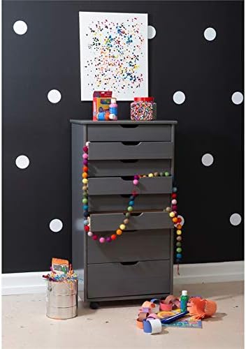 Gray Eight Drawer Wood Rolling Storage Cart R750852