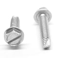 #10-32 x 3/8 Thread Cutting Screw Slotted Hex Washer Head Zinc Plated T13531