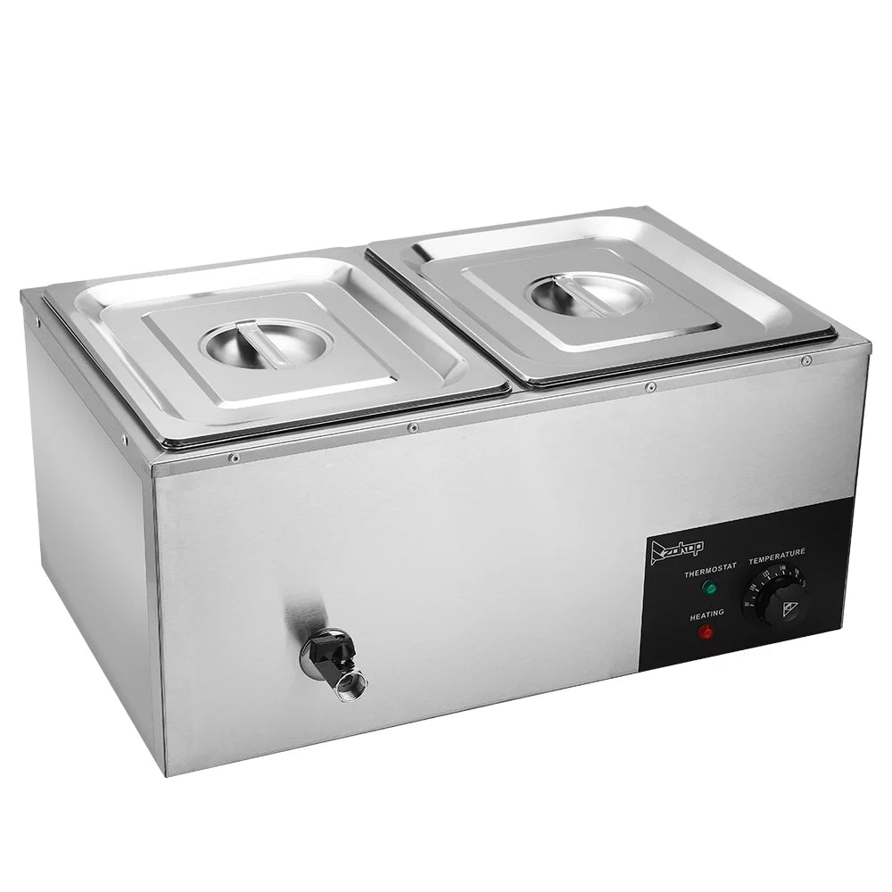 10.6Qt 2-Pan Stainless Steel Electric Food Warmer F2325