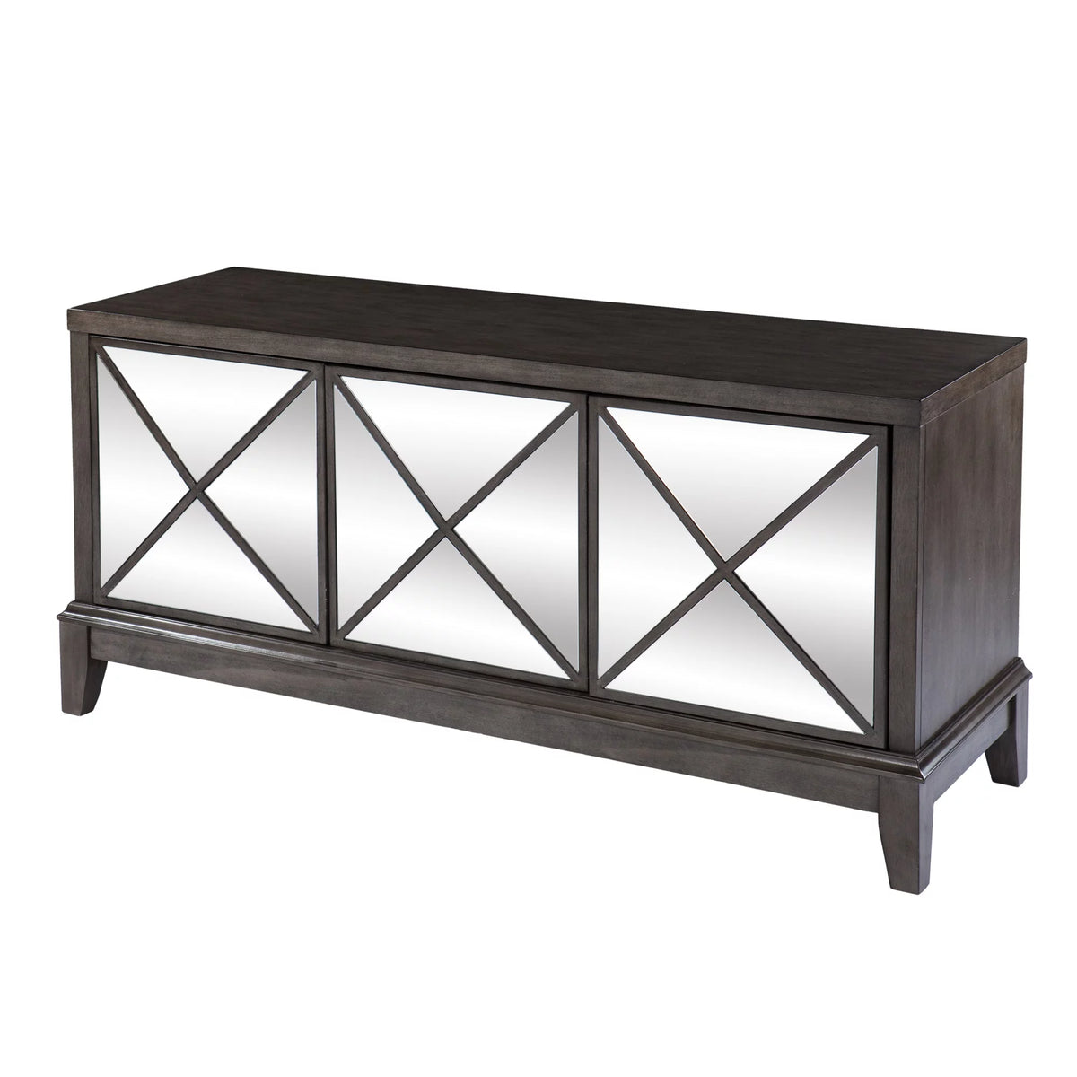 50" Brown Mirrored Media Cabinet with Storage C1336