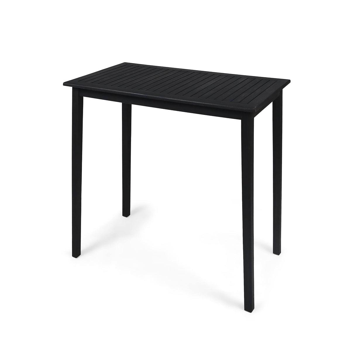 Acacia Wood Rectangle Bar Table Dark Gray U8332