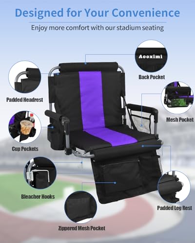 Stadium Seat with Back Support and Cup Holders K393172