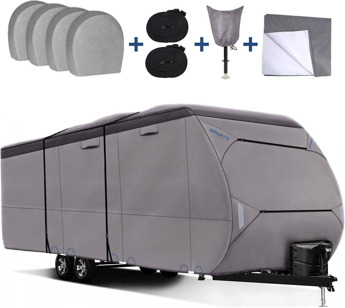 Waterproof 500D Travel Trailer Cover with 4 Tire Covers W965