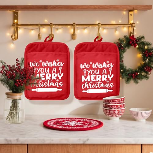 Christmas Gingerbread Tree Pot Holders and Oven Mitts P811