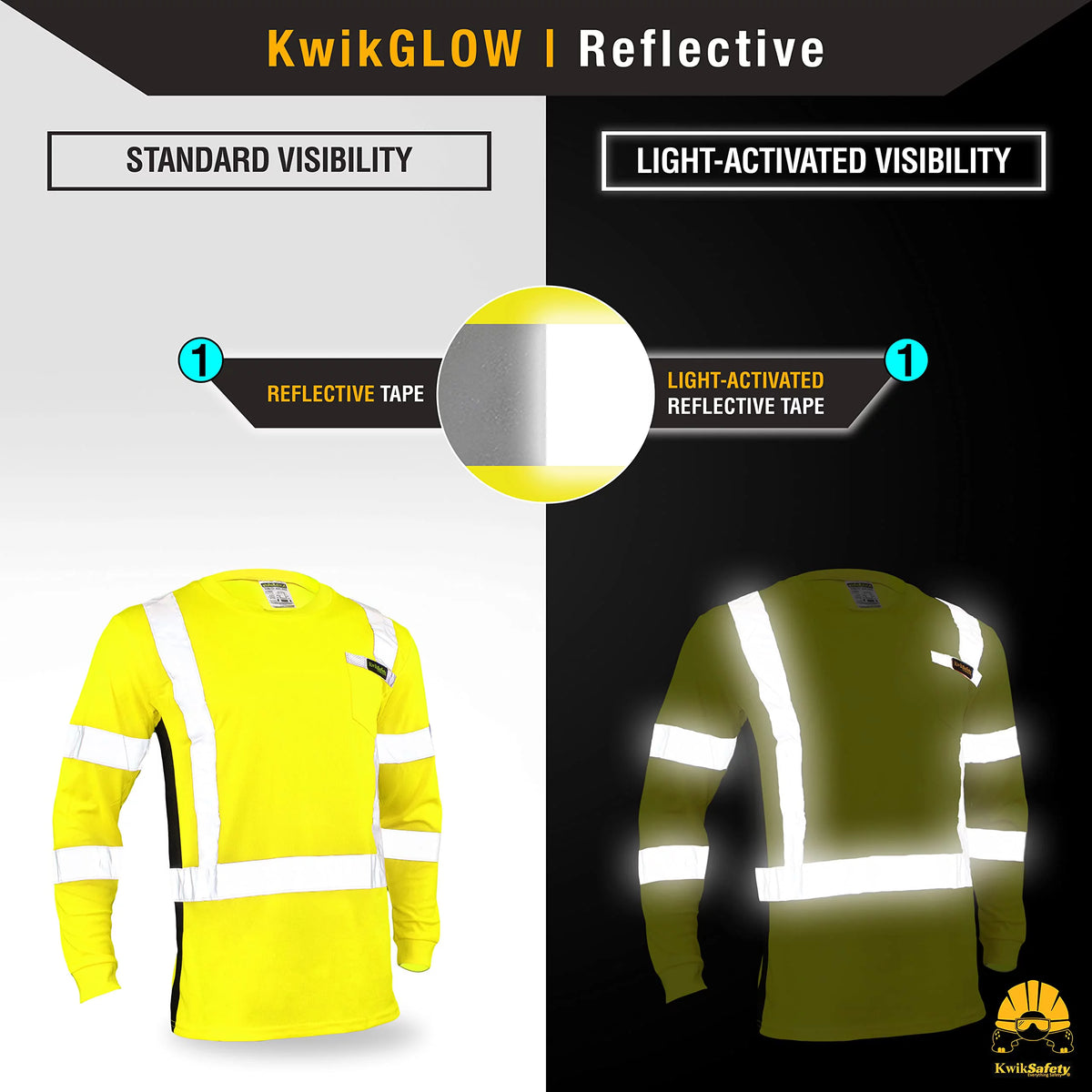 Long Sleeve Safety Shirt with Pocket & Reflective Tape Yellow Small G97905