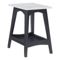 Gray Marble and Wood Side Table L35416