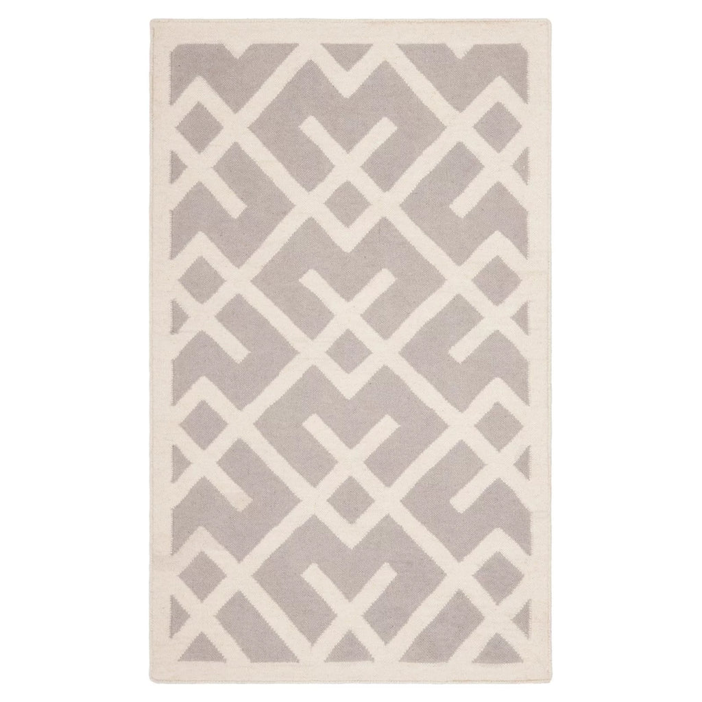 Black Ivory Wool Geometric Area Rug Y756183