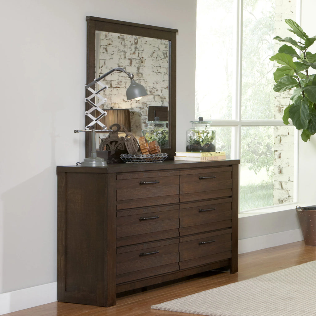 Queen Bed with Dresser, Mirror, Nightstand in Espresso G295389