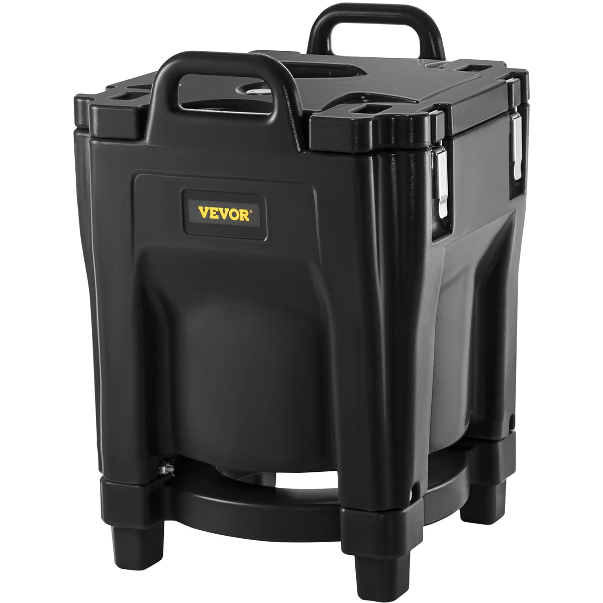 Black 32Qt Insulated Stackable Food Carrier with Stainless Steel Barrel P758