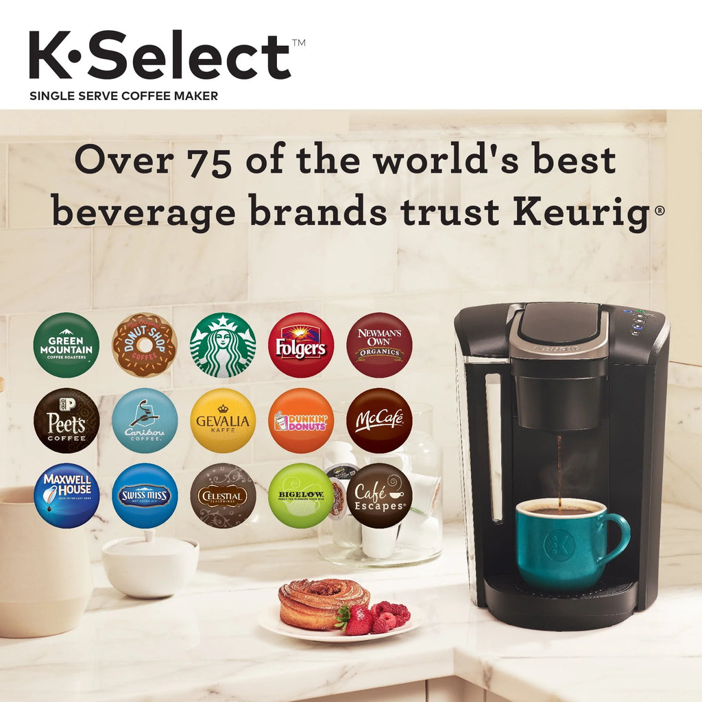 Single-Serve K-Cup Pod Coffee Maker with 12oz Brew Size, Matte Black U5746