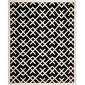 Black Ivory Wool Geometric Area Rug Y756183