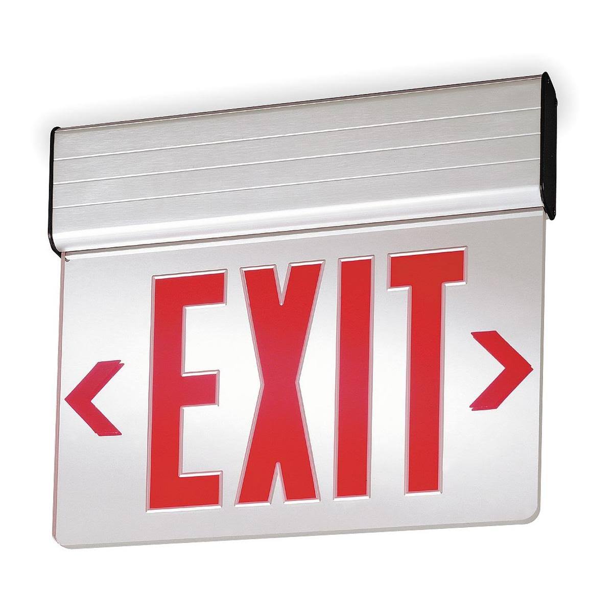 1 Face LED Exit Sign Gray Aluminum Housing Red Letter A18185