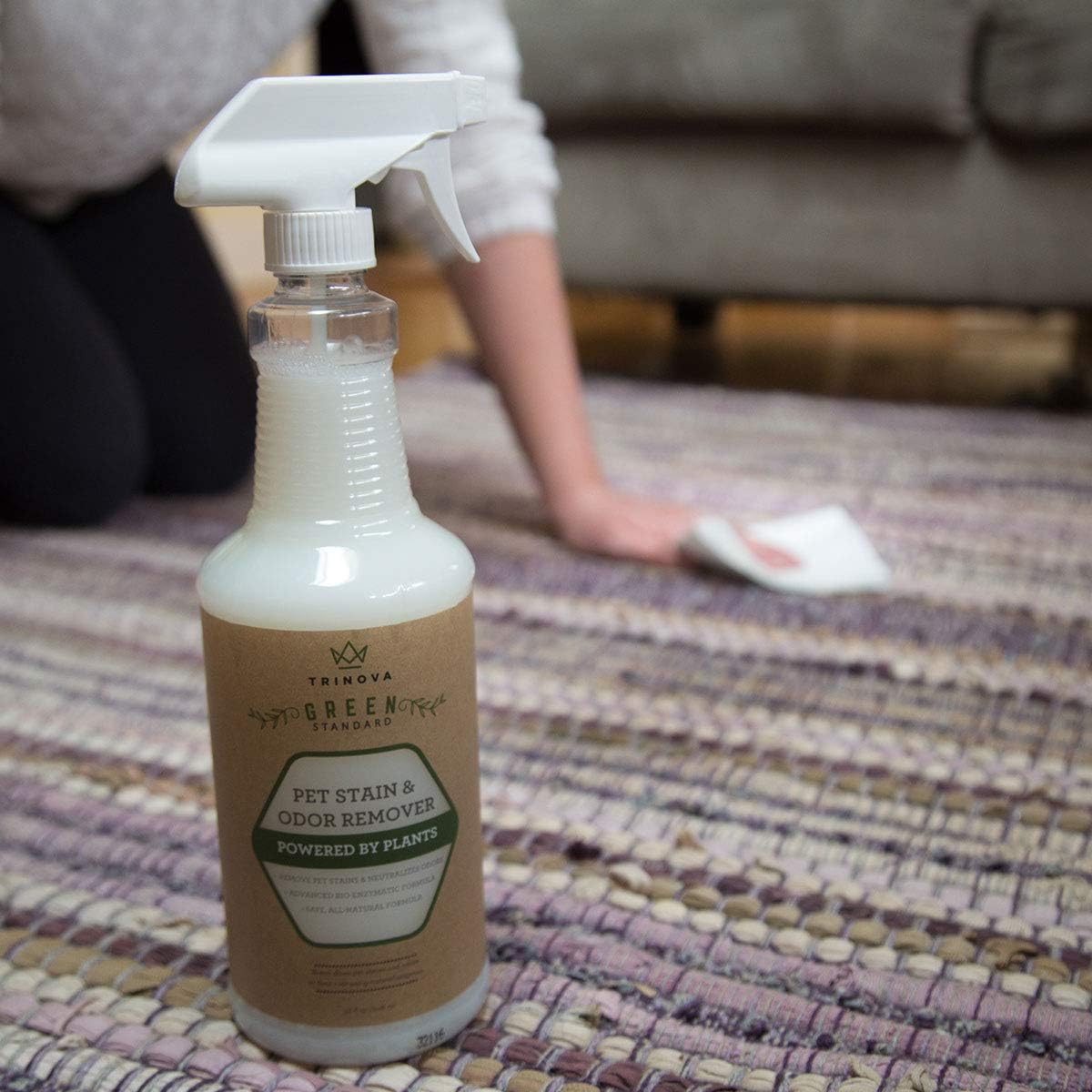 Natural Pet Stain and Odor Remover Enzyme Cleaner Spray 32 OZ Pack of 2 P697581