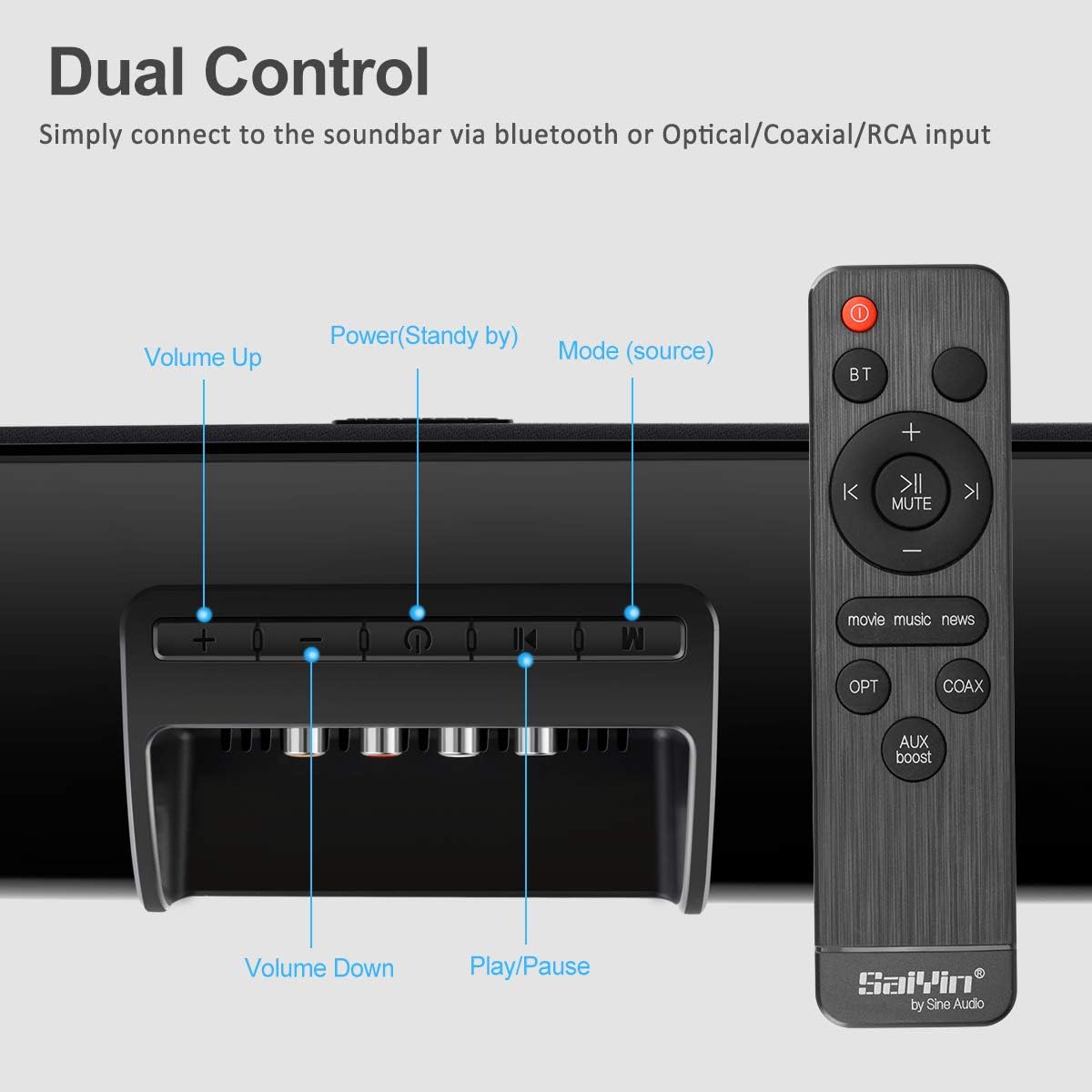 Wired and Wireless Bluetooth Sound Bar Q5449