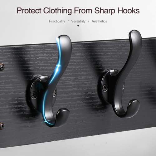 Rustic Wall Mount Coat Rack with 10 Hooks M73127