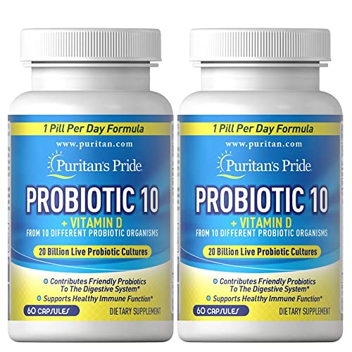 60 Capsules Probiotic 10 with Vitamin D Pack of 2 Y933015