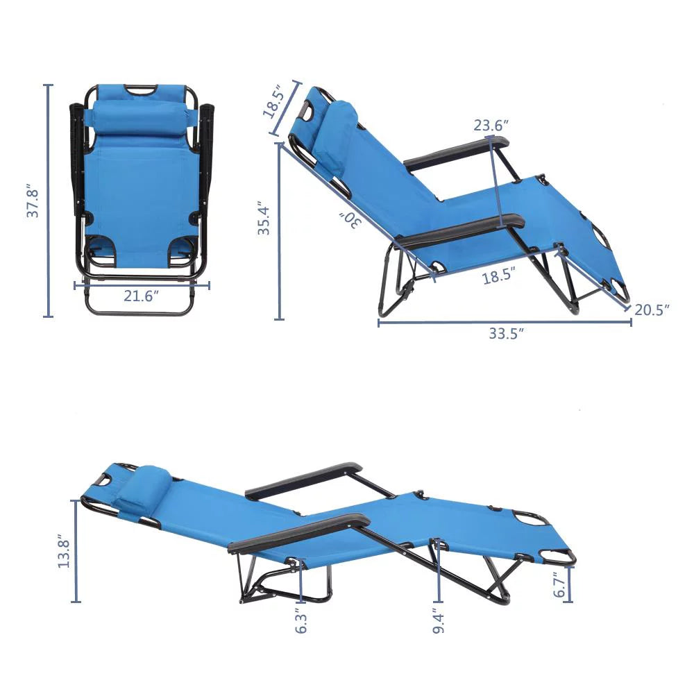Folding Lounge Chaise Recliner Portable Chair B70688