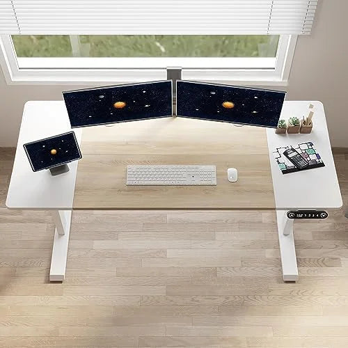 Electric Standing Desk 55 x 30 Inches Height Adjustable with 4 Memory Settings Black Frame N85307