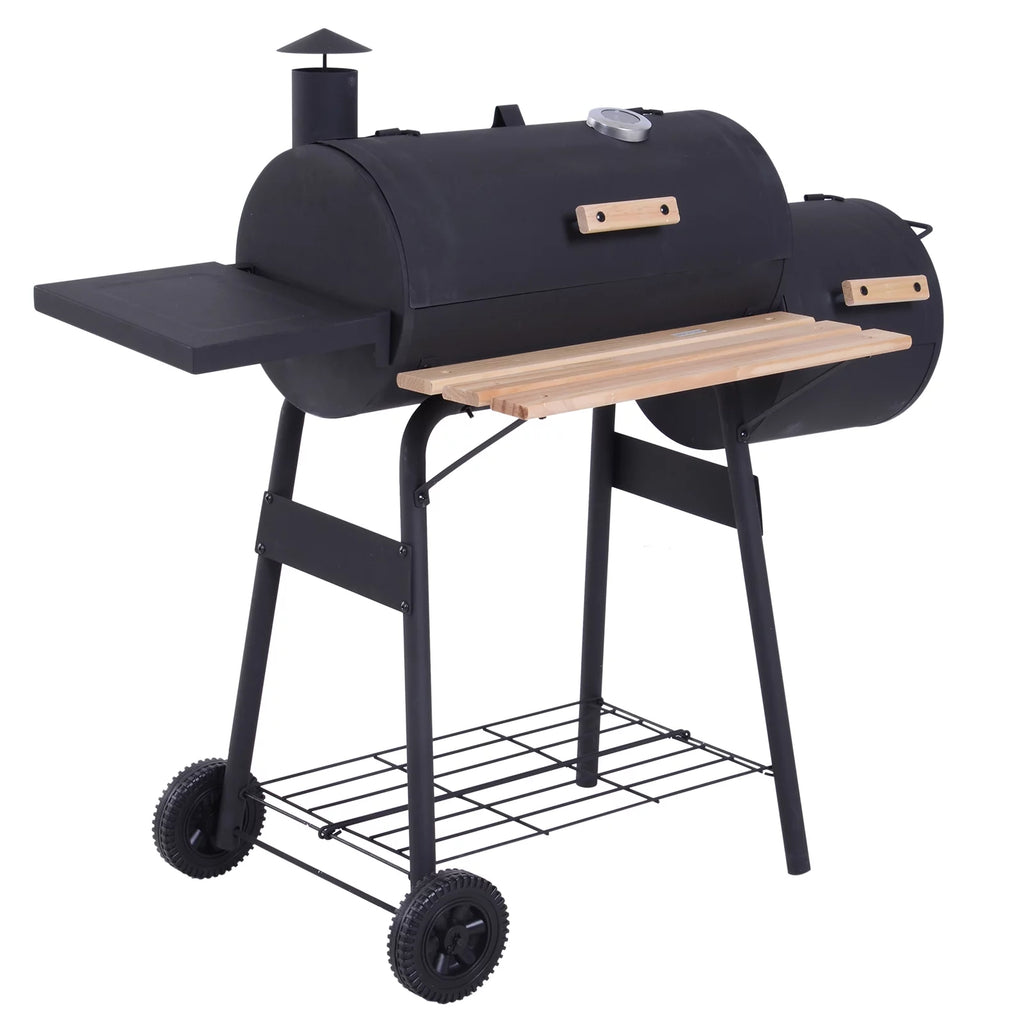 Portable Charcoal BBQ Grill and Offset Smoker Combo B151