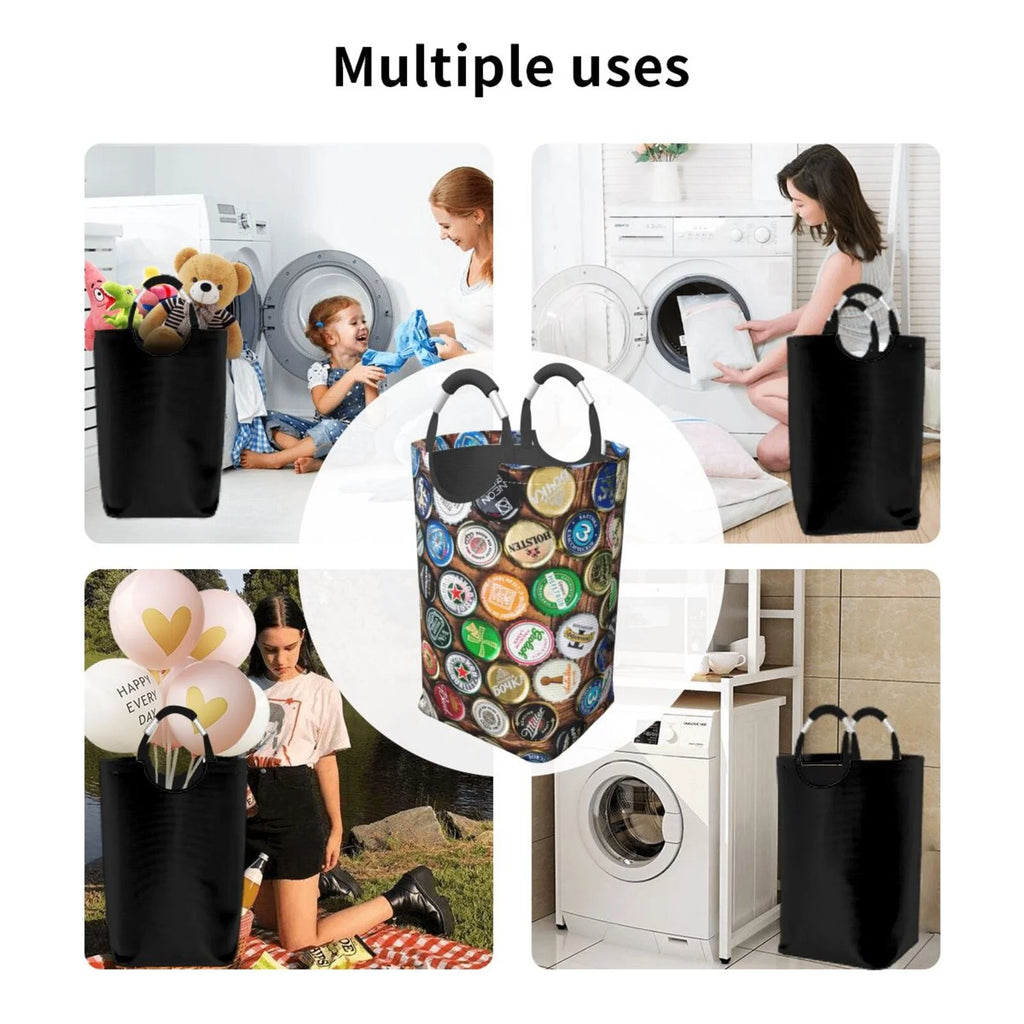Large Canvas Fabric Collapsible Laundry Hamper E2620