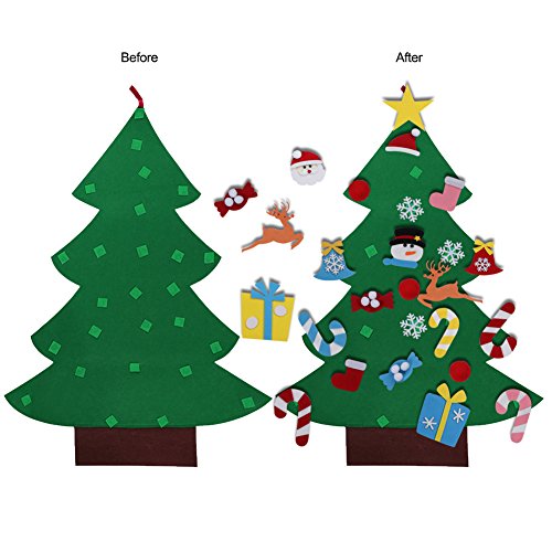 DIY Felt Christmas Tree Set with Ornaments O6575