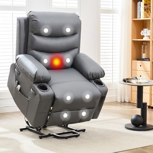 Oversize Power Lift Recliner Chair with Heat and Massage D7772