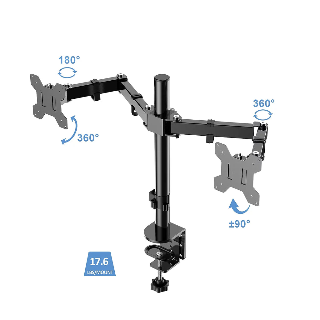 40" Adjustable Standing Desk Converter Dual Monitor Mount Teak Wood J975136