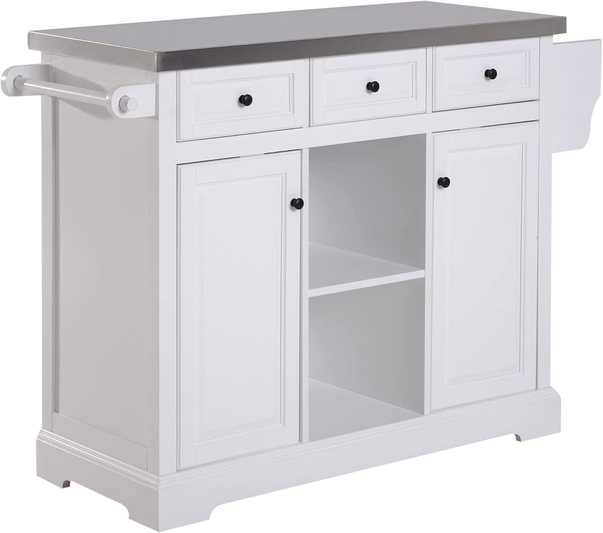 Rolling Kitchen Island with Stainless Steel Top V133