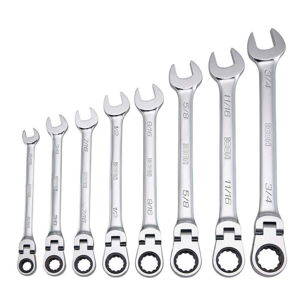 8-Piece SAE Ratcheting Combination Wrench C241953