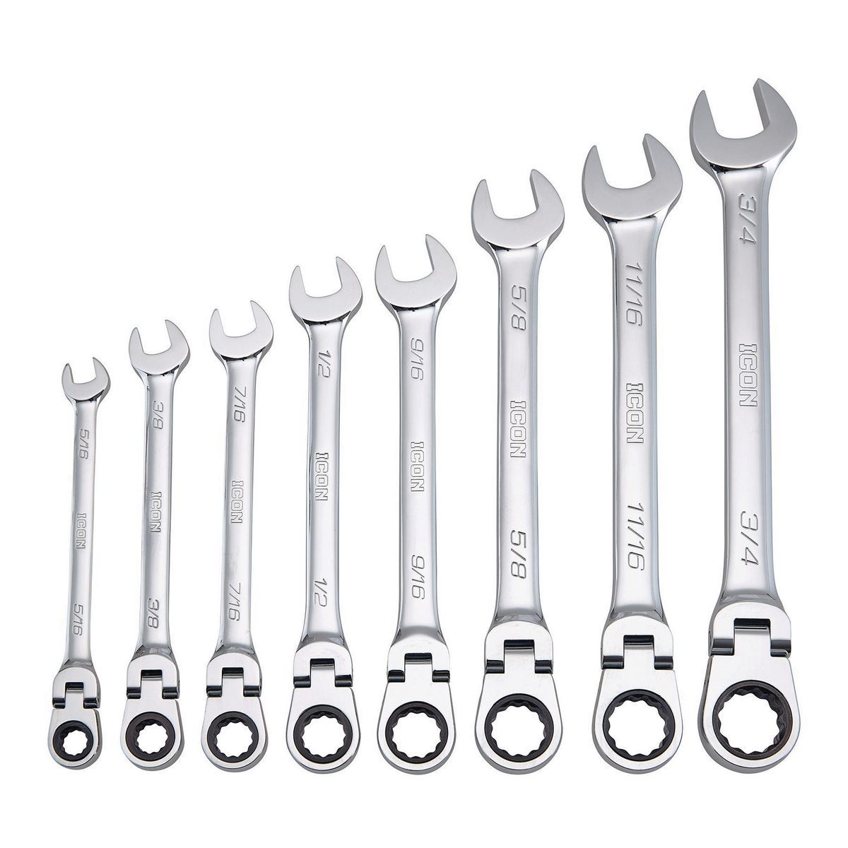8-Piece SAE Ratcheting Combination Wrench C241953