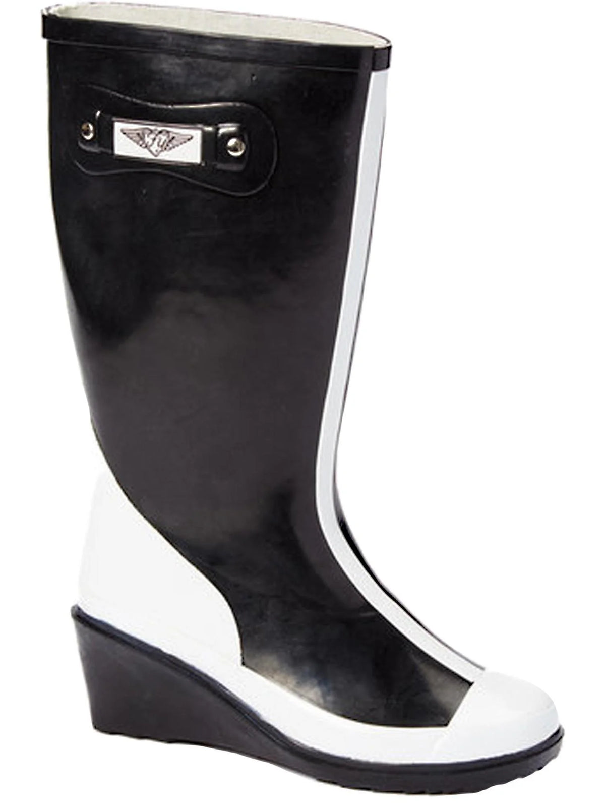 Women's Two-tone Wedge Rain Boot M248