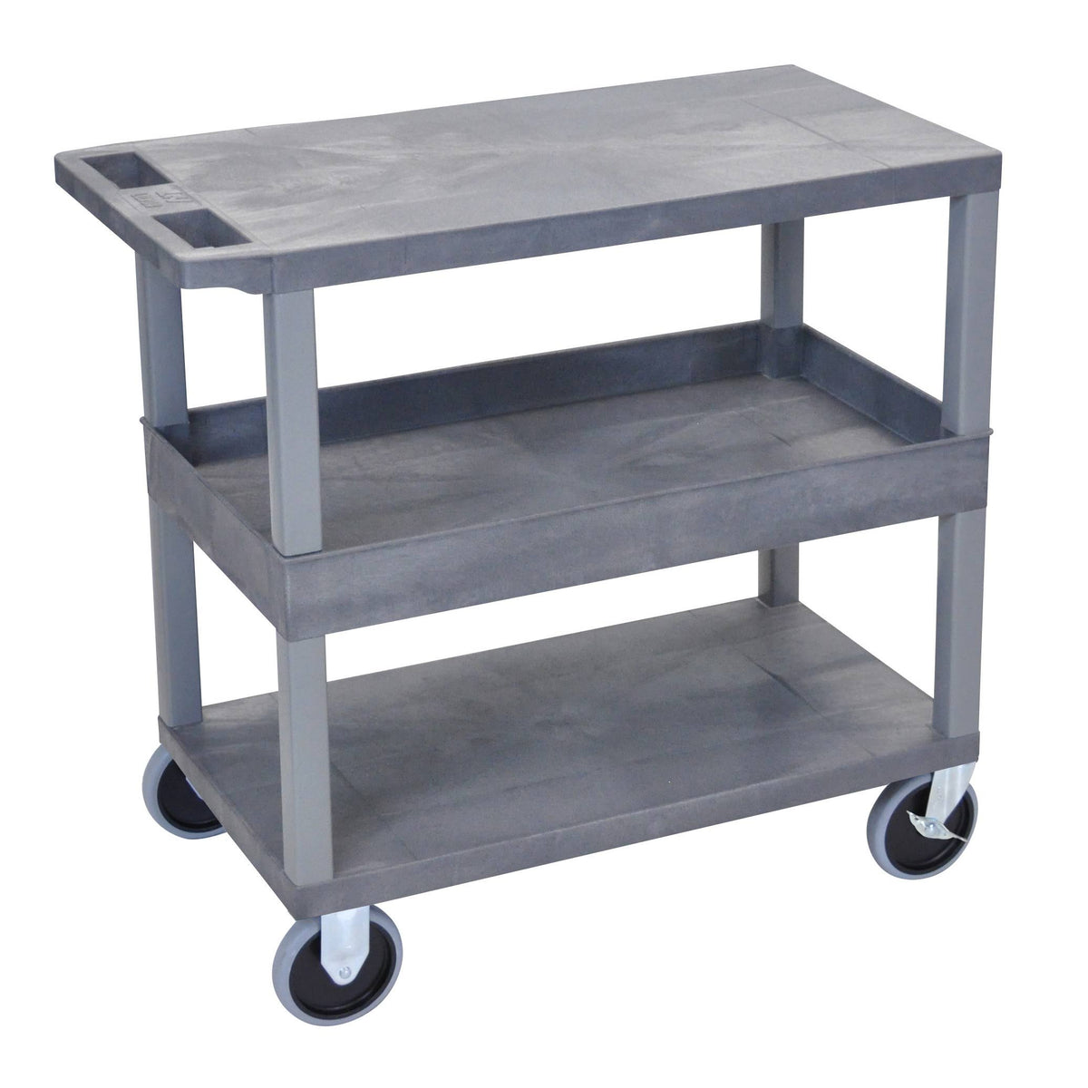 18 inch x 32 inch Cart with 2 Flat/1 Tub Shelves, Gray Y724