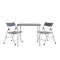 Kid's Activity Set with Folding Chairs, 3-Piece Set, Gray & White S490