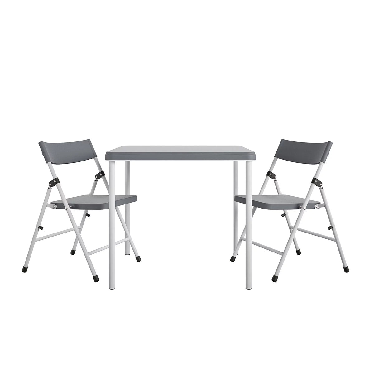 Kid's Activity Set with Folding Chairs, 3-Piece Set, Gray & White S490