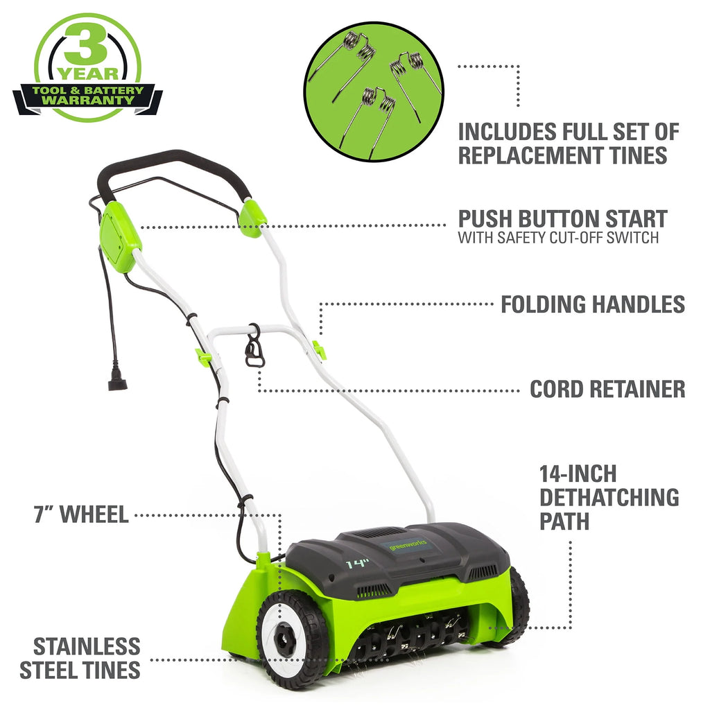 14 in. 10 Amp Corded Electric Dethatcher U2820
