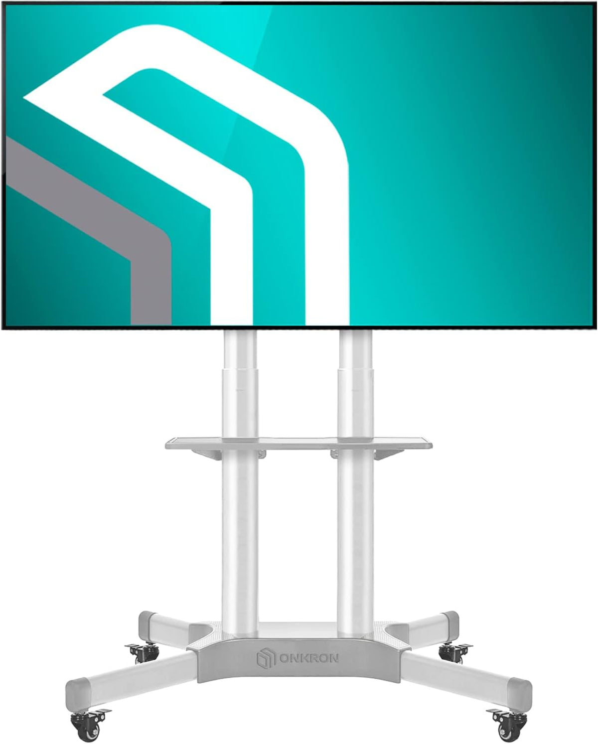 Mobile TV Stand for 40 to 65 Inch TV with Wheels Shelves V846952