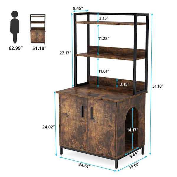 Rustic Brown Litter Box Enclosure Q373896