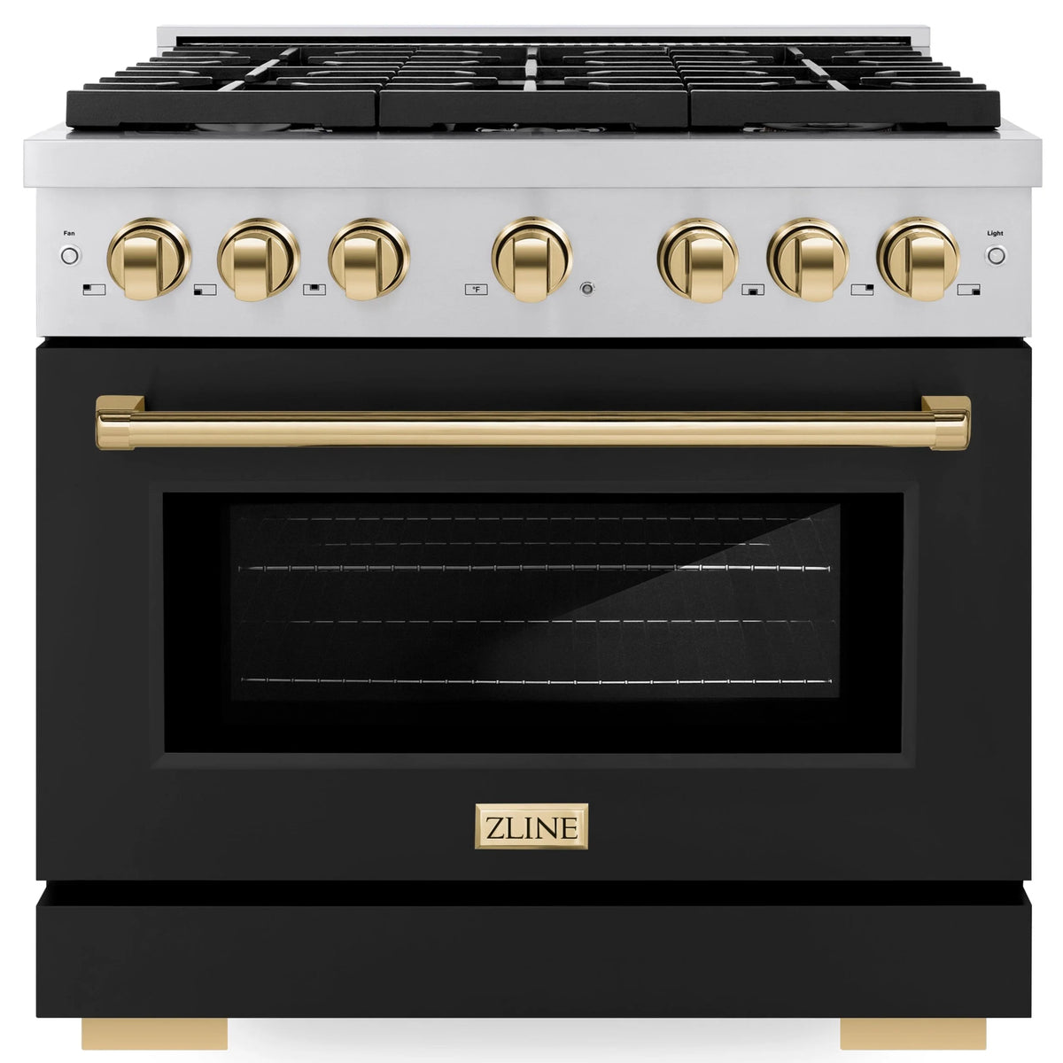 36 5.2 cu. ft. Gas Range with Convection Gas Oven in Stainless Steel with Black Matte Door and Gold Accents G4590